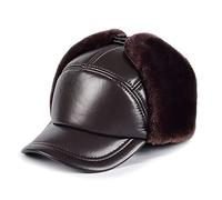 nster Winterhüte, Bomberhut Aviator-Hut t Earlflap-Trooper-Trapper-Hut-dicker Schaffell-Leder-Mütze zum Skifahren, Skaten, Klettern Winter