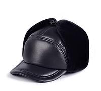 nster Winterhüte, Bomberhut Aviator-Hut t Earlflap-Trooper-Trapper-Hut-dicker Schaffell-Leder-Mütze zum Skifahren, Skaten, Klettern Winter