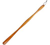 Ntcpefy Langer Schuhlöffel verbiegt sich nicht die Taille Schuhlöffel 75cm Mode Holzmaserung, gelb, One Size