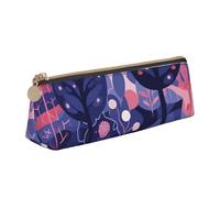 NTVOWPZO Federmäppchen aus Leder, großes Fassungsvermögen, Bäume und Punkte, Federmäppchen mit Reißverschluss, Stifthalter für Damen