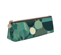 NTVOWPZO Federmäppchen aus Leder, großes Fassungsvermögen, blauer Kunstrahmen, Federmäppchen mit Reißverschluss, Stifthalter für Damen, Viele Kreise, Einheitsgröße, Federmäppchen