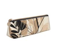 NTVOWPZO Federmäppchen aus Leder, großes Fassungsvermögen, gelbe Blume, Anime-Stil, Federmäppchen mit Reißverschluss, Stifthalter für Damen, Pflanzen auf dem Schreibtisch, Einheitsgröße, Federmäppchen