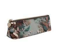 NTVOWPZO Federmäppchen aus Leder, großes Fassungsvermögen, Papierschnitt, Girlande, Federmäppchen mit Reißverschluss, Stifthalter für Damen