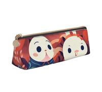 NTVOWPZO Federmäppchen aus Leder, großes Fassungsvermögen, Schneemann mit Hut, Federmäppchen mit Reißverschluss, Stifthalter für Damen, Neujahr mit Hase, One Size, Federmäppchen