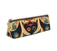 NTVOWPZO Federmäppchen aus Leder, großes Fassungsvermögen, Turm-Silhouette, Federmäppchen mit Reißverschluss, Stifthalter für Damen, Glänzendes Augenmuster, Einheitsgröße, Federmäppchen