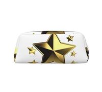 NTVOWPZO Federmäppchen, großes Federmäppchen, goldfarbener Stern, Federmäppchen für Büro, kleine Reißverschlusstasche für Bleistifte, Silber, One Size, Federmäppchen