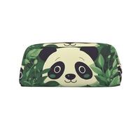 NTVOWPZO Federmäppchen, großes Federmäppchen, grüne Blätter, Panda-Muster, Federmäppchen für Büro, kleine Reißverschlusstasche für Bleistifte, Gold, One Size, Federmäppchen