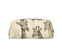 NTVOWPZO Federmäppchen, großes Federmäppchen, handgezeichnete Giraffen, Federmäppchen für Büro, kleine Reißverschlusstasche für Bleistifte