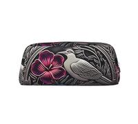 NTVOWPZO Federmäppchen, großes Federmäppchen, Hibiskus und Efeu, Federmäppchen für Büro, kleine Reißverschlusstasche für Bleistifte, Silber, One Size, Federmäppchen