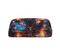 NTVOWPZO Federmäppchen, großes Federmäppchen, leuchtende Schmetterlinge, Federmäppchen für Büro, kleine Reißverschlusstasche für Bleistifte, Silber, One Size, Federmäppchen