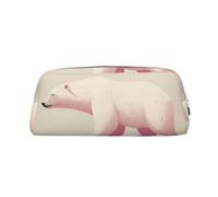 NTVOWPZO Federmäppchen, großes Federmäppchen, Lonely Eisbär, Federmäppchen für Büro, kleine Reißverschlusstasche für Bleistifte, Silber, One Size, Federmäppchen