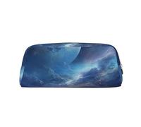 NTVOWPZO Federmäppchen, großes Federmäppchen, Nebel und Mond, Federmäppchen für Büro, kleine Reißverschlusstasche für Bleistifte, Gold, One Size, Federmäppchen