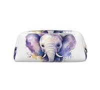 NTVOWPZO Federmäppchen, großes Federmäppchen, niedlicher Elefant, Aquarell-Bleistifttasche für Büro, kleine Reißverschlusstasche für Bleistifte