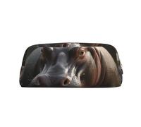 NTVOWPZO Federmäppchen, großes Federmäppchen, Nilpferd, Federmäppchen für Büro, kleine Reißverschlusstasche für Bleistifte