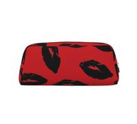 NTVOWPZO Federmäppchen, großes Federmäppchen, rote und schwarze Lippen, Federmäppchen für Büro, kleine Reißverschlusstasche für Bleistifte, Gold, One Size, Federmäppchen