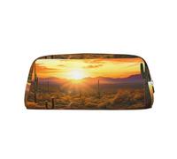 NTVOWPZO Federmäppchen, großes Federmäppchen, Saguaros bei Sonnenuntergang, Federmäppchen für Büro, kleine Reißverschlusstasche für Bleistifte