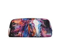 NTVOWPZO Federmäppchen, großes Federmäppchen, verträumtes Pferd, Federmäppchen für Büro, kleine Reißverschlusstasche für Bleistifte, Gold, One Size, Federmäppchen