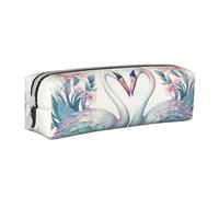 NTVOWPZO Federmäppchen, großes Federmäppchen, weißes Herz, Magenta, Federmäppchen für Büro, kleine Reißverschlusstasche für Bleistifte, Zwei Schwäne, symmetrisch, Einheitsgröße, Federmäppchen