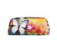 NTVOWPZO Federmäppchen mit großem Fassungsvermögen, bunt, mit Schmetterling, Federmäppchen für Büro, kleine Reißverschlusstasche für Bleistifte, Silber, One Size, Federmäppchen