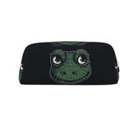 NTVOWPZO Federmäppchen mit großem Fassungsvermögen, grünes Krokodilgesicht, Federmäppchen für Büro, kleine Reißverschlusstasche für Bleistifte