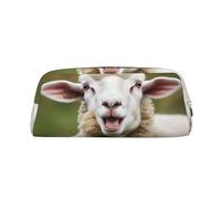 NTVOWPZO Federmäppchen mit großem Fassungsvermögen, lustiges freches Schaf, Zunge, Federmäppchen für Büro, kleine Reißverschlusstasche für Bleistifte, Gold, One Size, Federmäppchen