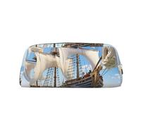 NTVOWPZO Federmäppchen mit Kapazität, großes Federmäppchen, Motiv: Seemann-Schiff, Federmäppchen für Büro, kleine Reißverschlusstasche für Bleistifte