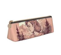 NTVOWPZO Leder-Federmäppchen, großes Fassungsvermögen, Federmäppchen mit zwei Katzen, die ihre Hände heben, Federmäppchen mit Reißverschluss, Stifthalter für Damen, Bergsteiger, Einheitsgröße,