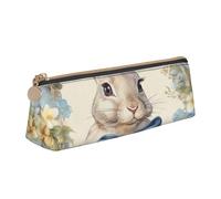 NTVOWPZO Leder-Federmäppchen, großes Fassungsvermögen, kunstvoller Rahmen und Schleife, Federmäppchen mit Reißverschluss, Stifthalter für Damen