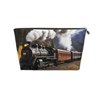 NTVOWPZO Reise-Kulturbeutel für Damen und Herren, Dampflokomotive, Zug, Make-up-Tasche, große Kapazität, Kosmetiktasche, wasserabweisend, Kosmetiktasche, Gold, One Size