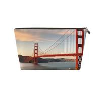 NTVOWPZO Reise-Kulturbeutel für Damen und Herren, Golden Gate Bridge, Make-up-Tasche, große Kapazität, Kosmetiktasche, wasserabweisend, Kosmetiktasche, gold, Einheitsgröße