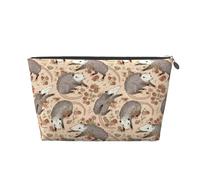 NTVOWPZO Reise-Kulturbeutel für Damen und Herren, Opossum und Rosen, Make-up-Tasche, große Kapazität, Kosmetiktasche, wasserabweisend, Kosmetiktasche, silber, Einheitsgröße