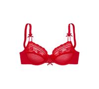 Bügel-BH NUANCE, Damen, Gr. 80, Cup E, rot, Spitze, Obermaterial: 67% Polyamid, 23% Polyester, 10% Elasthan, BHs Bügel-BH, mit dekorativer Schnürung und Zierschleifen, verführerische Dessous (26623950
