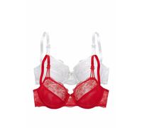 NUANCE Bügel-BH Damen rot+weiß Gr.80D