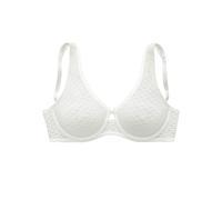 Minimizer-BH NUANCE BY LASCANA, Damen, Gr. 70, Cup F, beige (creme), Microtouch, Obermaterial: 82% Polyamid, 14% Elasthan, 4% Baumwolle, BHs Minimizer-BH, mit Bügel aus feiner, graphischer Spitze - id