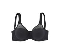 Minimizer-BH NUANCE, Damen, Gr. 75, Cup D, schwarz, Jersey, Obermaterial: 90% Baumwolle, 5% Elasthan, 5% Polyamid, BHs Minimizer-BH, mit Bügel und gepunktetem Netzeinsatz (237816-75) schwarz