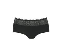 Panty NUANCE, Damen, Gr. 40/42, schwarz, Jersey, Obermaterial: 85% Baumwolle, 10% Polyamid, 5% Elasthan, körpernah, Unterhosen Panty, mit floralem Spitzenbund (10578033-40) schwarz