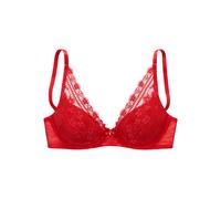 Push-up-BH NUANCE, Damen, Gr. 90, Cup A, rot, Spitze, Obermaterial: 68% Polyamid, 21% Polyester, 11% Elasthan, BHs Push-up-BH, mit Bügel aus zarter, elastischer Spitze, verführerische Dessous (5088346