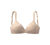 Schalen-BH NUANCE BY LASCANA "BH ohne Bügel, T-Shirt-BH", Damen, Gr. 70, Cup D, braun (caramel), Microtouch, Obermaterial: 54% Polyamid, 26% Elasthan, 20% Polyester, bequem, BHs Schalen-BH, ohne Bügel