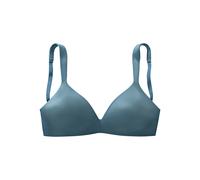 Schalen-BH NUANCE BY LASCANA "BH ohne Bügel, T-Shirt-BH", Damen, Gr. 75, Cup C, blau (petrol), Microtouch, Obermaterial: 54% Polyamid, 26% Elasthan, 20% Polyester, bequem, BHs Schalen-BH, ohne Bügel f