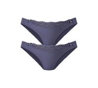 Slip NUANCE, Damen, Gr. 40/42, 2 Stk., 2xblaugrau, Microfaser, Obermaterial: 85% Polyamid, 15% Elasthan, körpernah, Unterhosen Slip, mit Spitzeneinsatz vorne (860299-40) 2xblaugrau