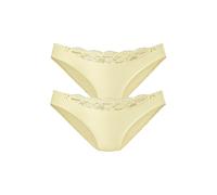 Slip NUANCE, Damen, Gr. 36/38, 2 Stk., 2xzitrone, Microfaser, Obermaterial: 85% Polyamid, 15% Elasthan, körpernah, Unterhosen Slip, mit Spitzeneinsatz vorne (228256-36) 2xzitrone