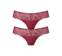 String NUANCE, Damen, Gr. 32/34, 2 Stk., rot (2xrot), Spitze, Obermaterial: 85% Polyamid, 15% Elasthan, körpernah, Unterhosen String, Dessous mit breitem Spitzenband (888878-32) 2xrot