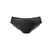 Tanga NUANCE BY LASCANA "Vivianna", Damen, Gr. 36/38, schwarz, Microfaser, Obermaterial: 88% Polyamid, 12% Elasthan, figurbetont, Unterhosen Tanga, mit feinen Spitzen-Details (30710355-36) schwarz