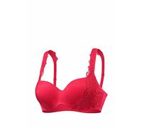 Schalen-BH NUANCE "Optimizer", Damen, Gr. 80, Cup A, rot (himbeer), Spitze, Obermaterial: 83% Polyamid (TACTEL), 17% Elasthan (LYCRA), BHs Schalen-BH, mit Bügel und zarter Jacquardspitze, Dessous (387