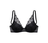 Push-up-BH NUANCE, Damen, Gr. 70, Cup D, schwarz, Spitze, Obermaterial: 68% Polyamid, 21% Polyester, 11% Elasthan, BHs Push-up-BH, mit Bügel aus zarter, elastischer Spitze, verführerische Dessous (466