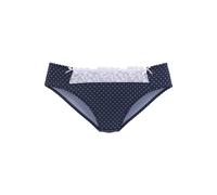 Slip NUANCE, Damen, Gr. 40/42, blau (marine, weiß), Spitze, Obermaterial: 80% Polyamid, 10% Elasthan, 10% Viskose, figurbetont, Unterhosen Slip, in bequemer Basic-Schnittform (468027-40) marine, weiß