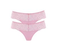 String NUANCE, Damen, Gr. 32/34, 2 Stk., pink (2x pink), Spitze, Obermaterial: 85% Polyamid, 15% Elasthan, körpernah, Unterhosen String, Dessous mit breitem Spitzenband (54964164-32) 2x pink