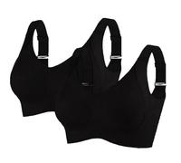 Nuaoxyeu Blitz 2Pcs Sport BH Damen Soft Push Up BHS Nahtloser Starker Halt Bralettes Ohne BüGel Gerippt GroßE BrüSte Top Casual Ajustable Riemen Volle Tasse UnterwäSche