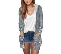 Nuaoxyeu cardigan beige Strickjacke Damen Sommer Elegant Leichte LangschläFe Cardigan Casual Lang DüNne Vorne Offen Herbst Jacke Mit Taschen Komfortable Losen meine en