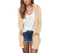 Nuaoxyeu jeansweste damen Strickjacke Damen Sommer Elegant Leichte LangschläFe Cardigan Casual Lang DüNne Vorne Offen Herbst Jacke Mit Taschen Komfortable Losen meine en